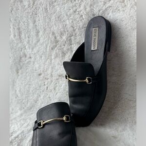 Steve Madden Black Classic Leather Horsebit Loafer - Women